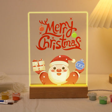 Christmas Santa 7 Color LED Linght Furniture Ornament Painting By Number