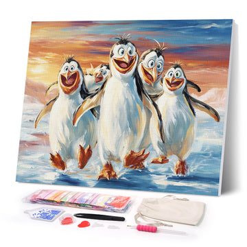 Curious Penguin Diamond Painting