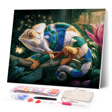 Thinking Chameleon Diamond Painting