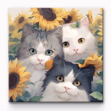 Sunflower Cat Painting By Number