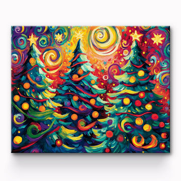 Christmas Trees Painting By Number