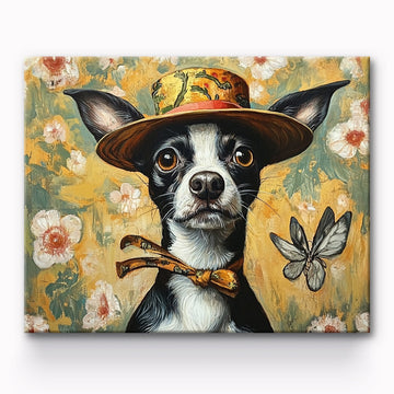 Handsome Dog With Hat Painting By Number