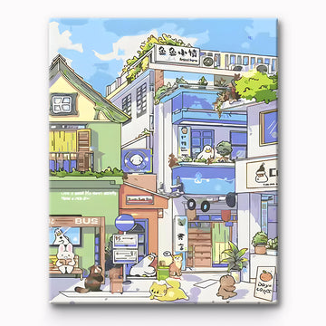 Cartoon Building Painting By Number