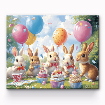 Rabbit's Birthday Party Painting By Number