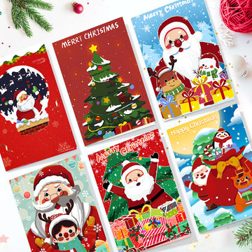 6pcs Christmas Gift Card Painting By Number