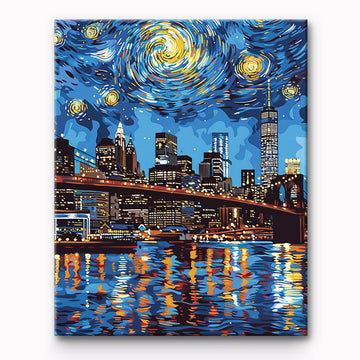 The City of Night Sky Painting By Number