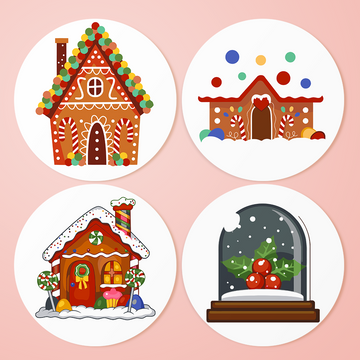 Christmas House 4pcs DIY Placemats For Painting By Number