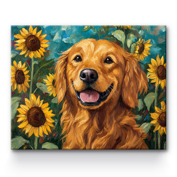 Sunflower Dog Painting By Number