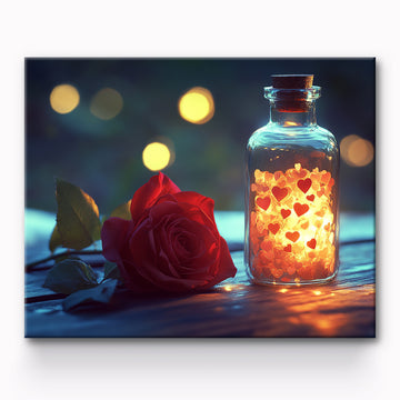 Roses And Bottle Of Love Painting By Number