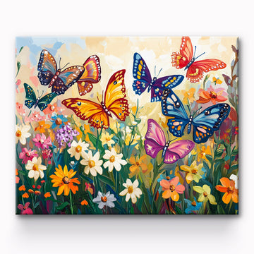 Butterfly In Flower Painting By Number