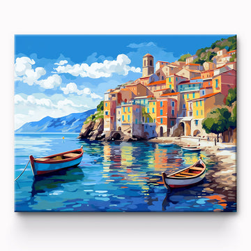 Water Town City Painting By Number