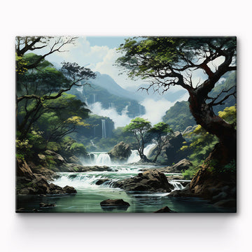 Mountain And Flowing Water 36 Color Painting By Number