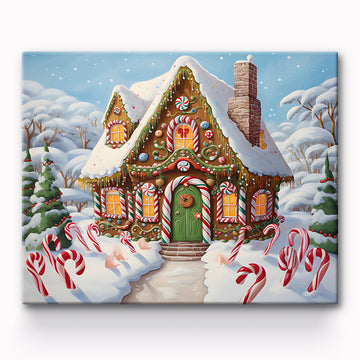 Christmas Candy House Painting By Number