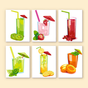 Summer Fruit Drinks Mini Painting By Number