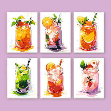 Summer Fruit Drinks Mini Painting By Number