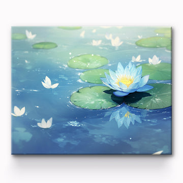 Lotus Flower And Lotus Leaf Painting By Number