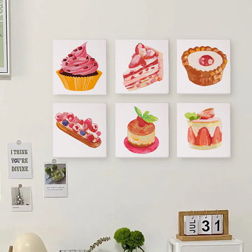 Delicious Cakes 6pc 15x15cm Mini Painting By Number