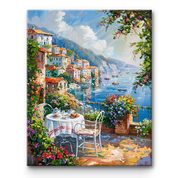 Seaside City Town Painting By Number