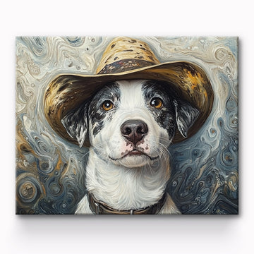 Dog With Hat Painting By Number