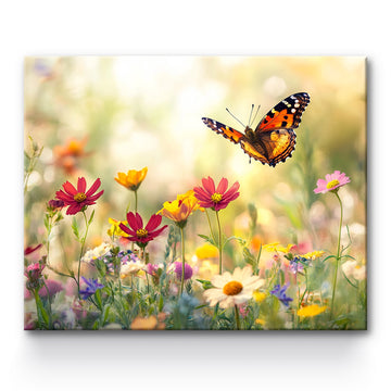 Flower Butterfly Painting By Number