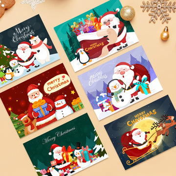 6pcs Christmas Gift Card Painting By Number