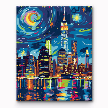 The City of Night Sky Painting By Number