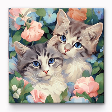 Flower Cat Painting By Number