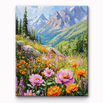 Flower Mountains Painting By Number
