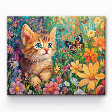 Butterfly And Cat Painting By Number