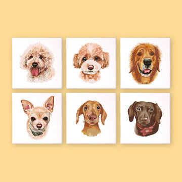 Dog 6pcs 15x15cm Mini Painting By Number