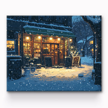 Street Coffee Store Painting By Number
