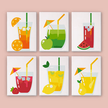 Summer Fruit Drinks Mini Painting By Number