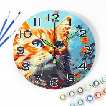 Cat DIY Clock For Painting By Number