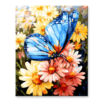 Butterfly Flowers Painting By Number