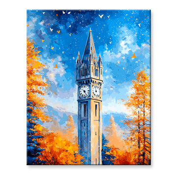 Bell Tower In Autumn Painting By Number