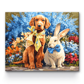 Photo Of Dog And Rabbit Painting By Number