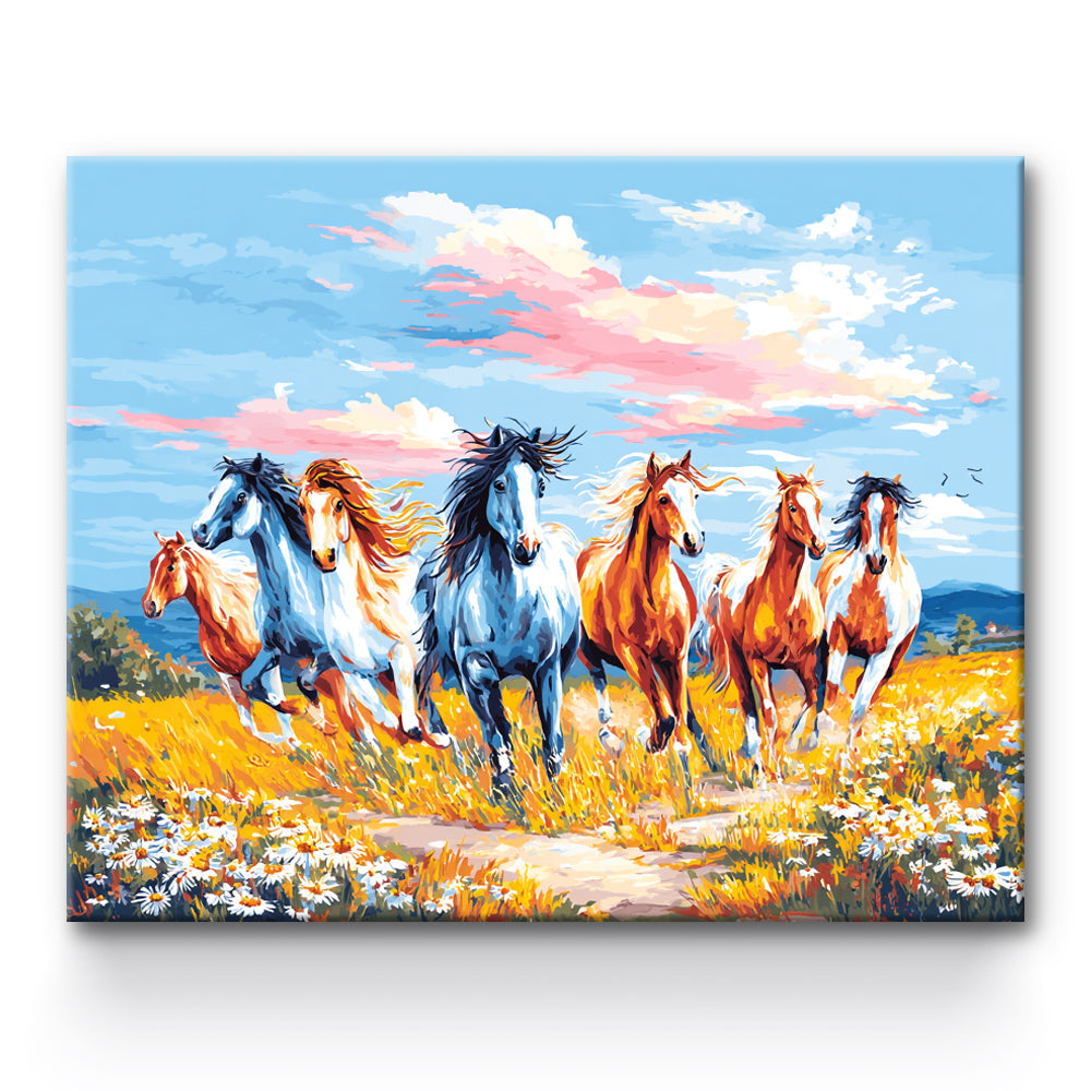 Running Horses Painting By Number