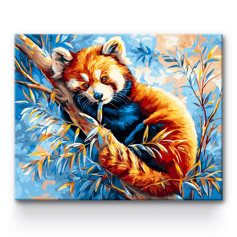 Raccoon Sleeping On A Tree Branch Painting By Number