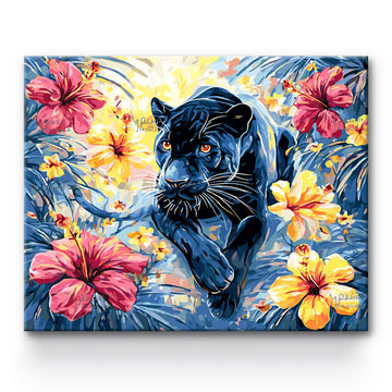 Cheetah Among Flowers Painting By Number