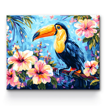 Toucan Orchid Painting By Number