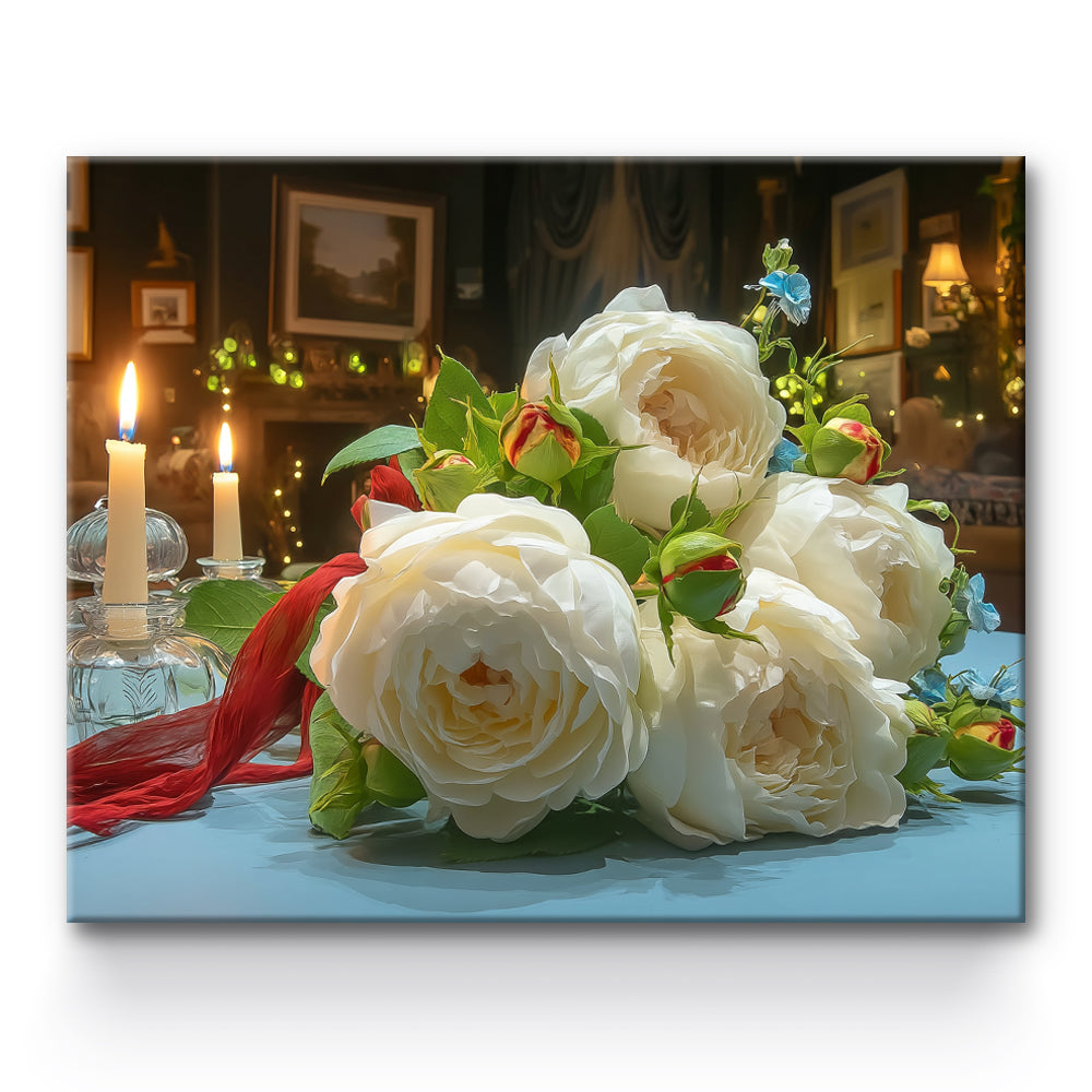 White Rose Painting By Number