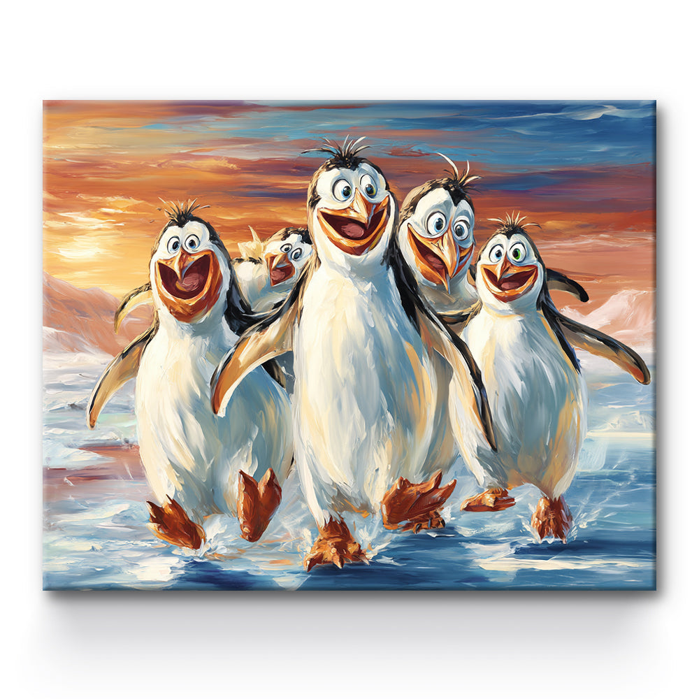 Happy Penguin Painting By Number