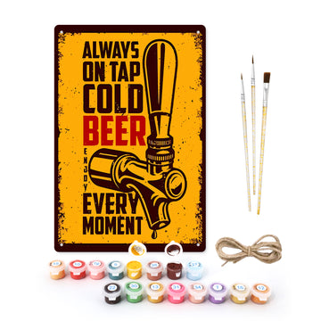 Cold Beer Metal Sheet Paint By Numbers Sets