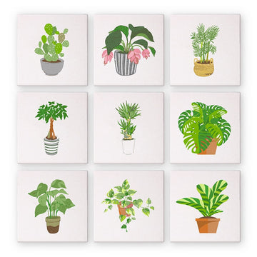 Green Plant 9pcs 15x15cm Mini Painting By Number