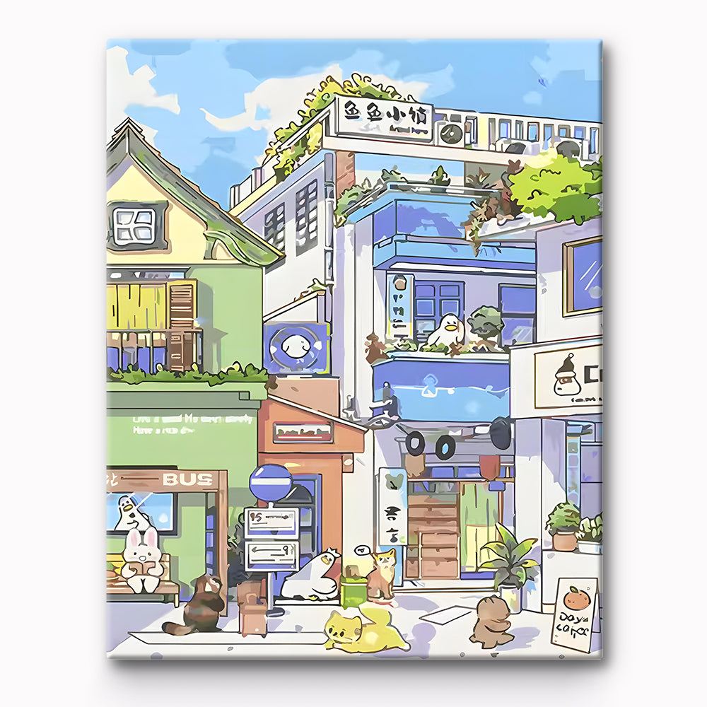 Cartoon Building Painting By Number