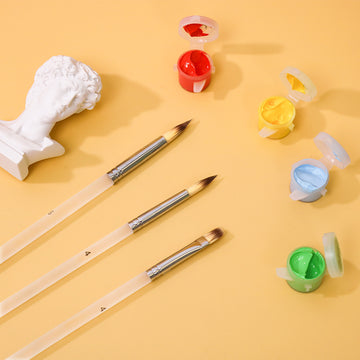 White Frosted Feel Painting Brush Set