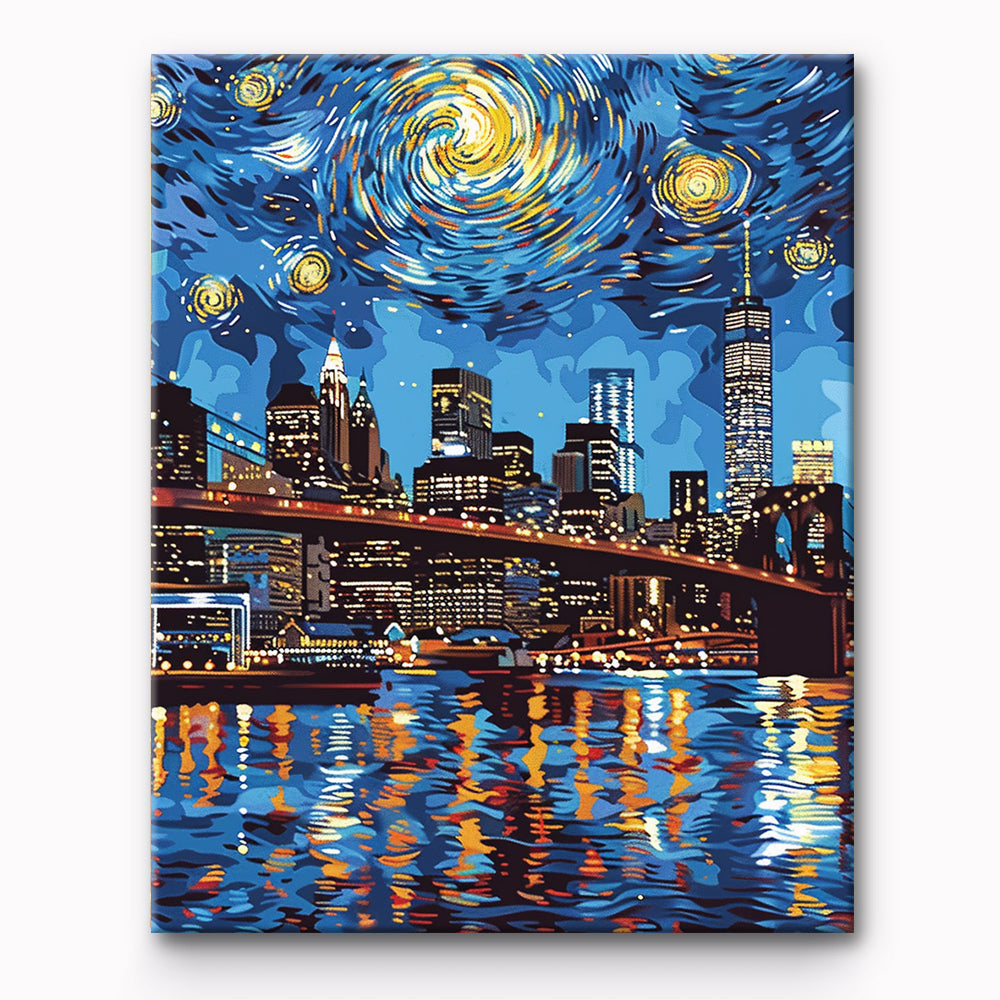 The City of Night Sky Painting By Number