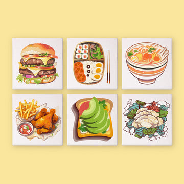 Food 6pcs 15x15cm Mini Painting By Number