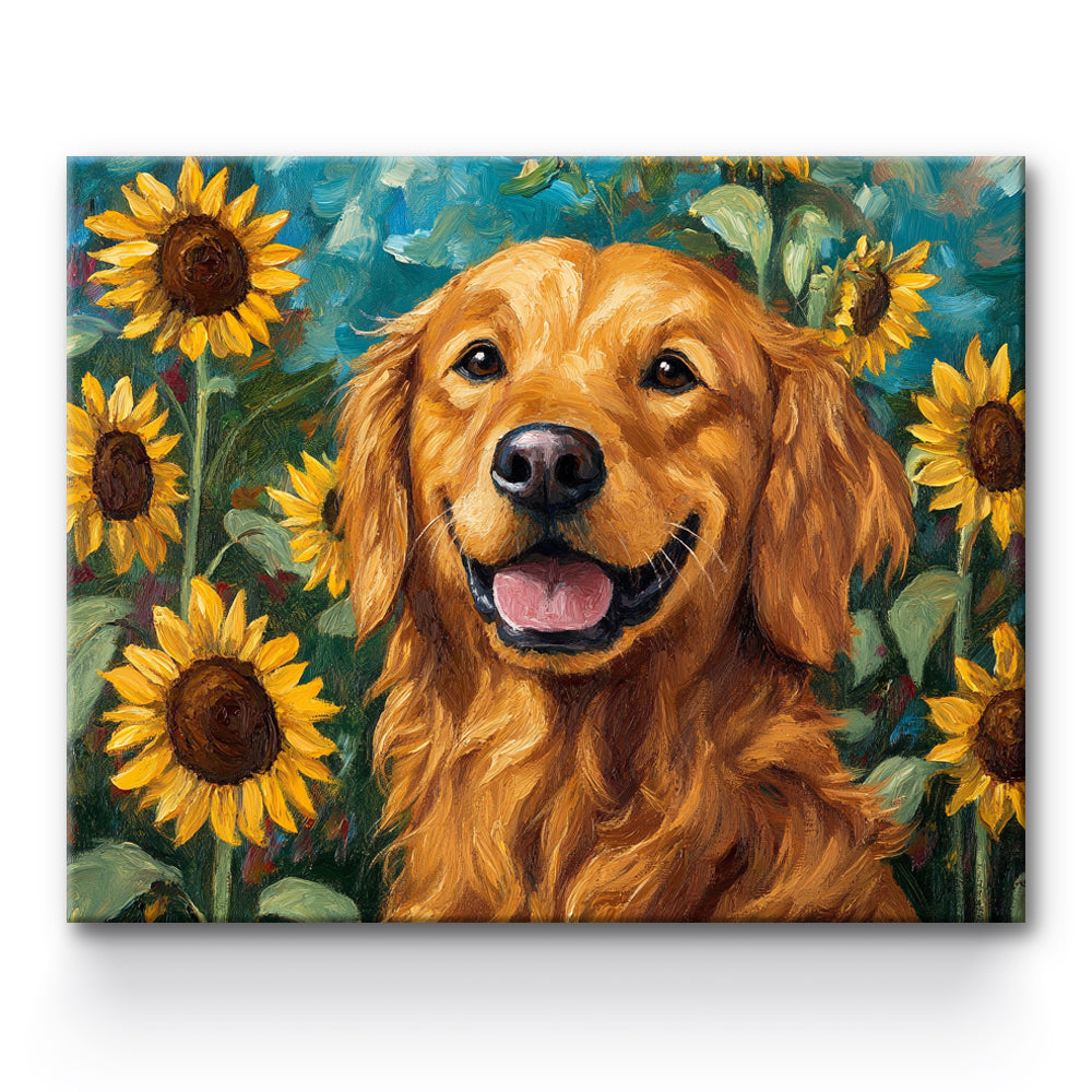 Sunflower Dog Painting By Number