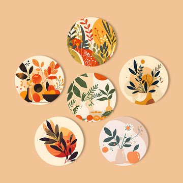 Flower 6pcs DIY Coasters For Painting By Number